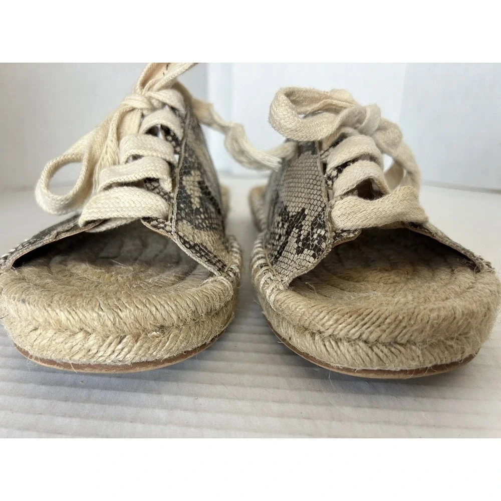 Mi.iM Animal Print Lace Up Espadrilles Sandals Slides Women's size 8